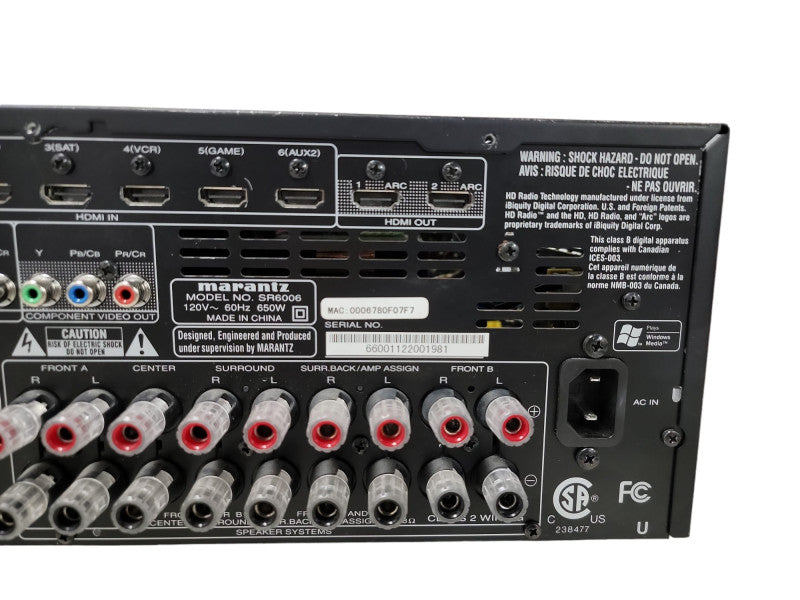 Marantz SR6006 Av Surround Receiver