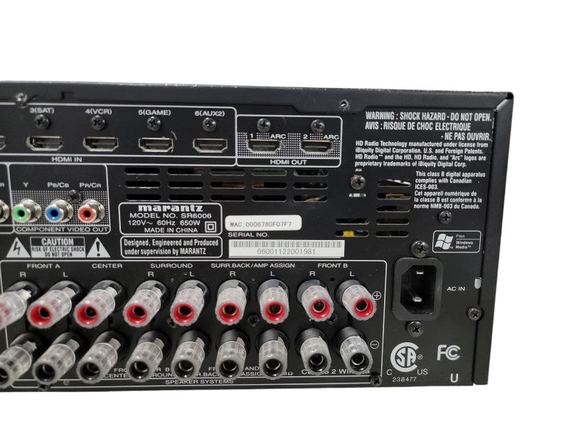 Marantz SR6006 Av Surround Receiver