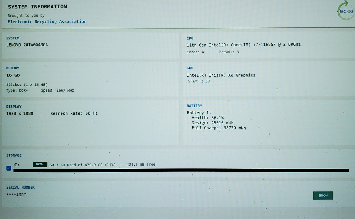 Lenovo ThinkPad E14 GEN 2 TOUCH 14" i7-1165G7 16GB RAM 512GB SSD