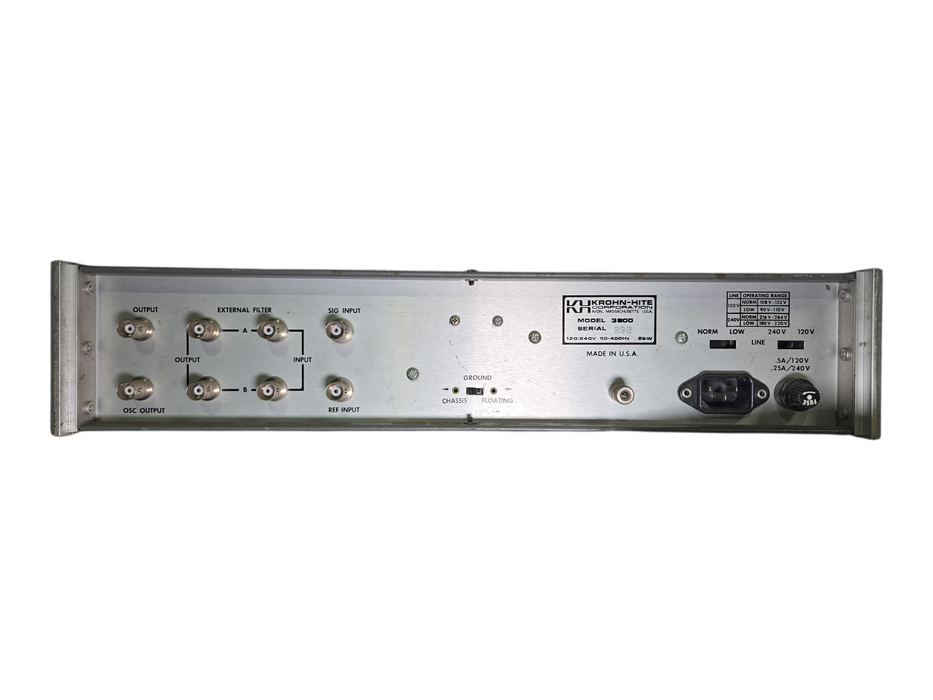 Krohn-Hite 3800 Narrow-Band Tracking Filter, 1Hz-100kHz