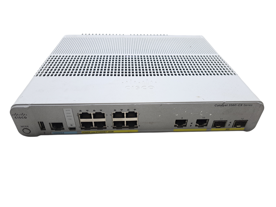 Cisco WS-C3560CX-8PC-S | 8-Port Gigabit PoE+ 240W Silent Switch 2x SFP