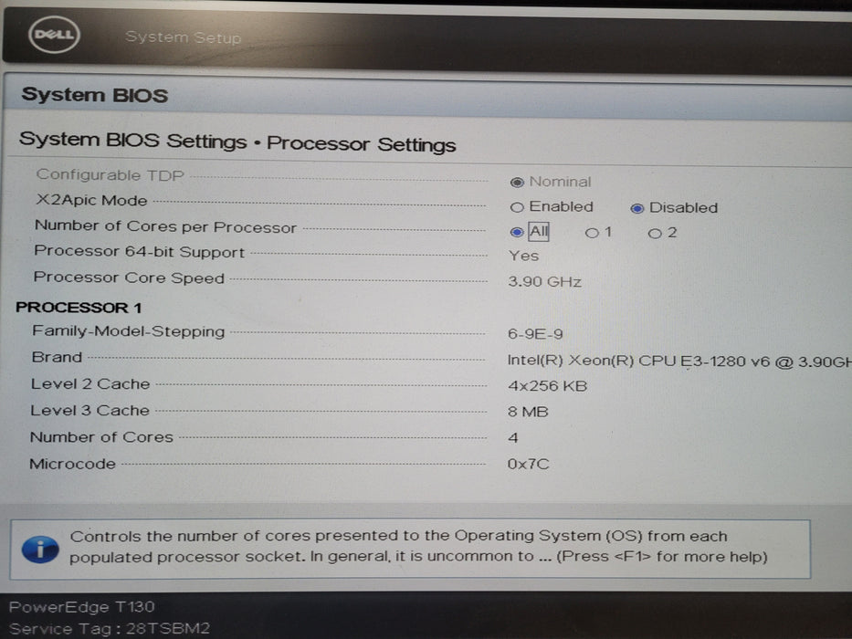 Dell PowerEdge T130 - 1x Xeon E3-1280 v6, 16GB DDR4 - No HDD