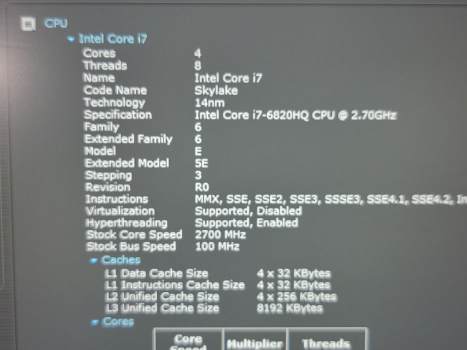Lenovo P50 Core i7-6820HQ @ 2.7GHz 32GB RAM 500GB SSD GPU  4GB