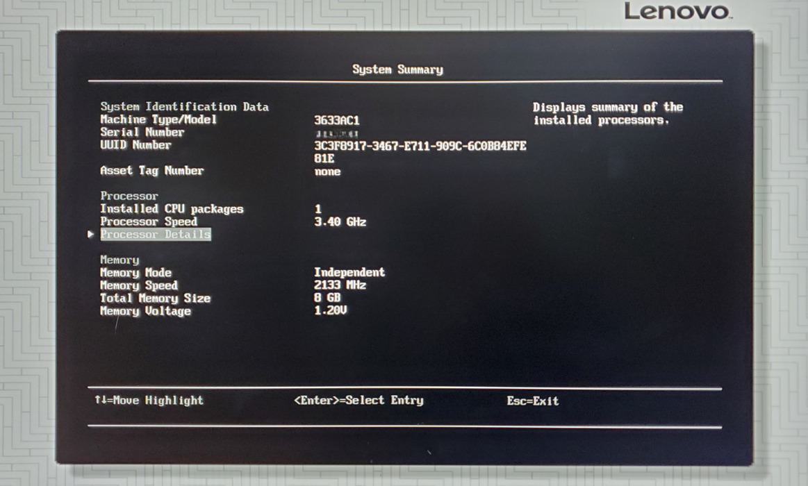 Lenovo System X3250 M6 - 1x Xeon E3-1230 v5, 8GB DDR4 - No HDD