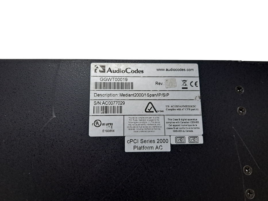 AudioCodes Mediant2000/1Span/IP/SIP GGWT00019
