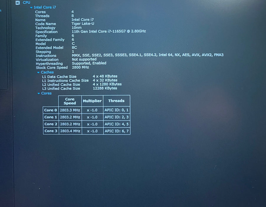 Lenovo ThinkPad P 15s Core i7-1165G7 Intel Iris XE GPU 16GB RAM 256GB SSD