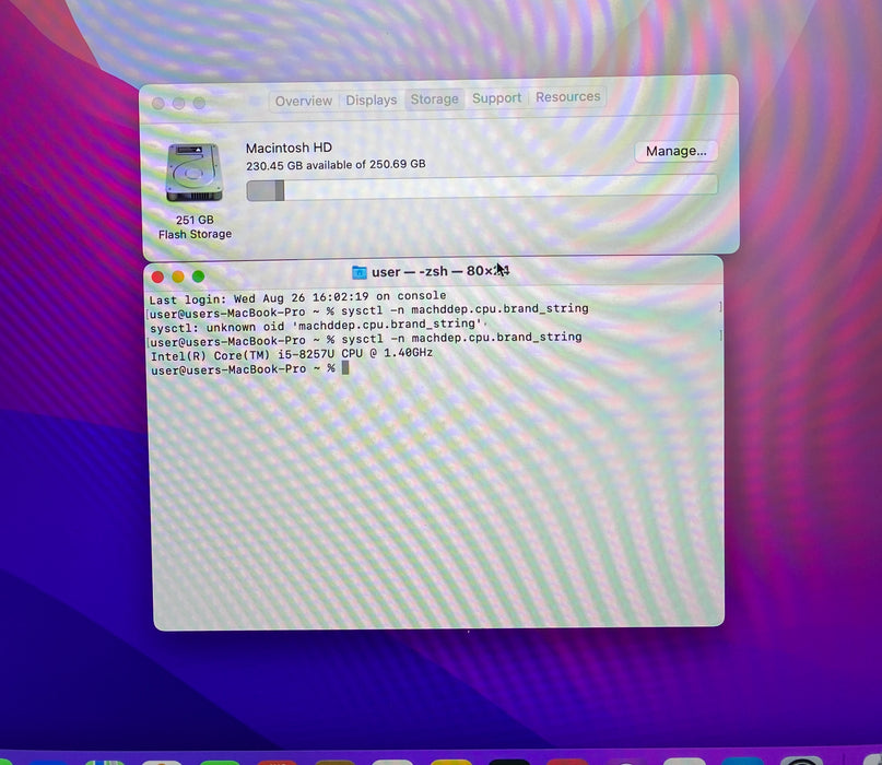 Apple MacBook Pro 13" 2019 i5-8257U 8GB RAM 256GB SSD No Power Adapter READ!
