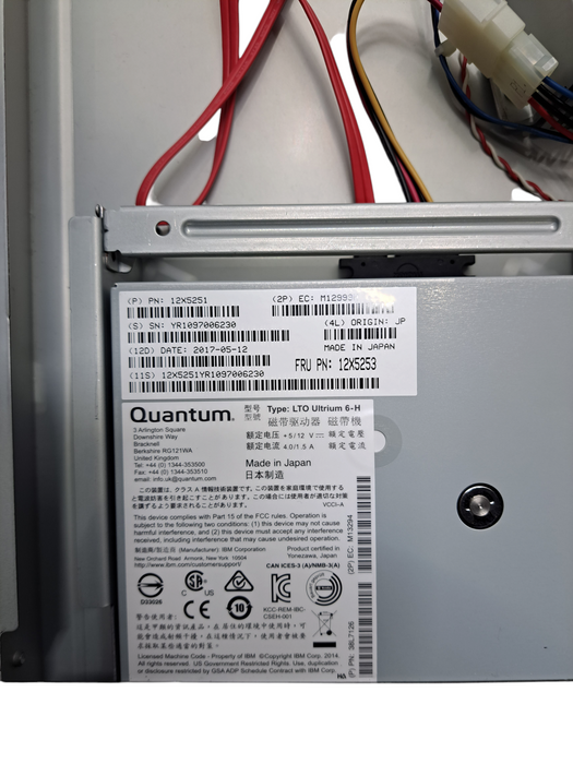 Quantum LTO-6 HH SAS Tape Drive 1U Rack Ultrium 6-H 9-03577-01