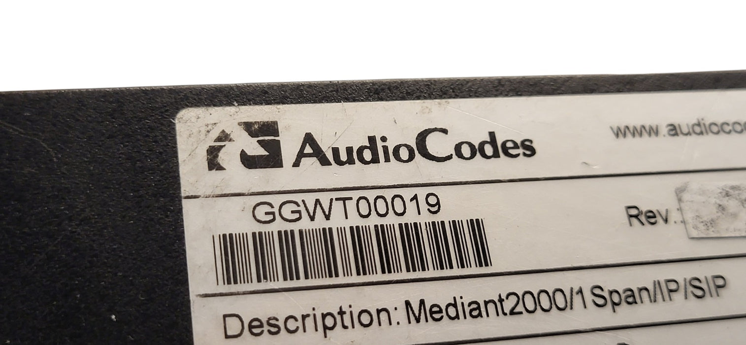 AudioCodes Mediant 2000 GGWT00019 1Span IP/SIP VoIP Media Gateway