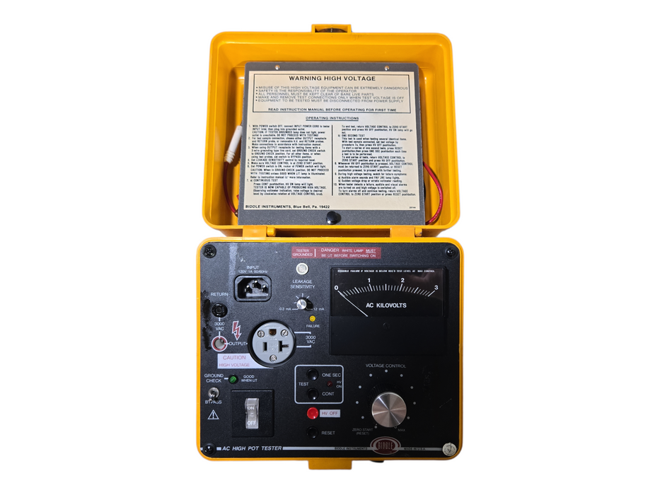 Biddle 230415 AC High Voltage Hi-Pot Tester w Carry Case