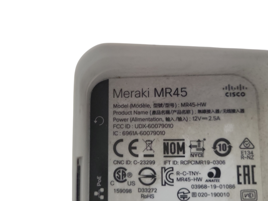Lot of 10x Cisco Meraki MR45-HW Meraki MR45 Access Points UNCLAIMED