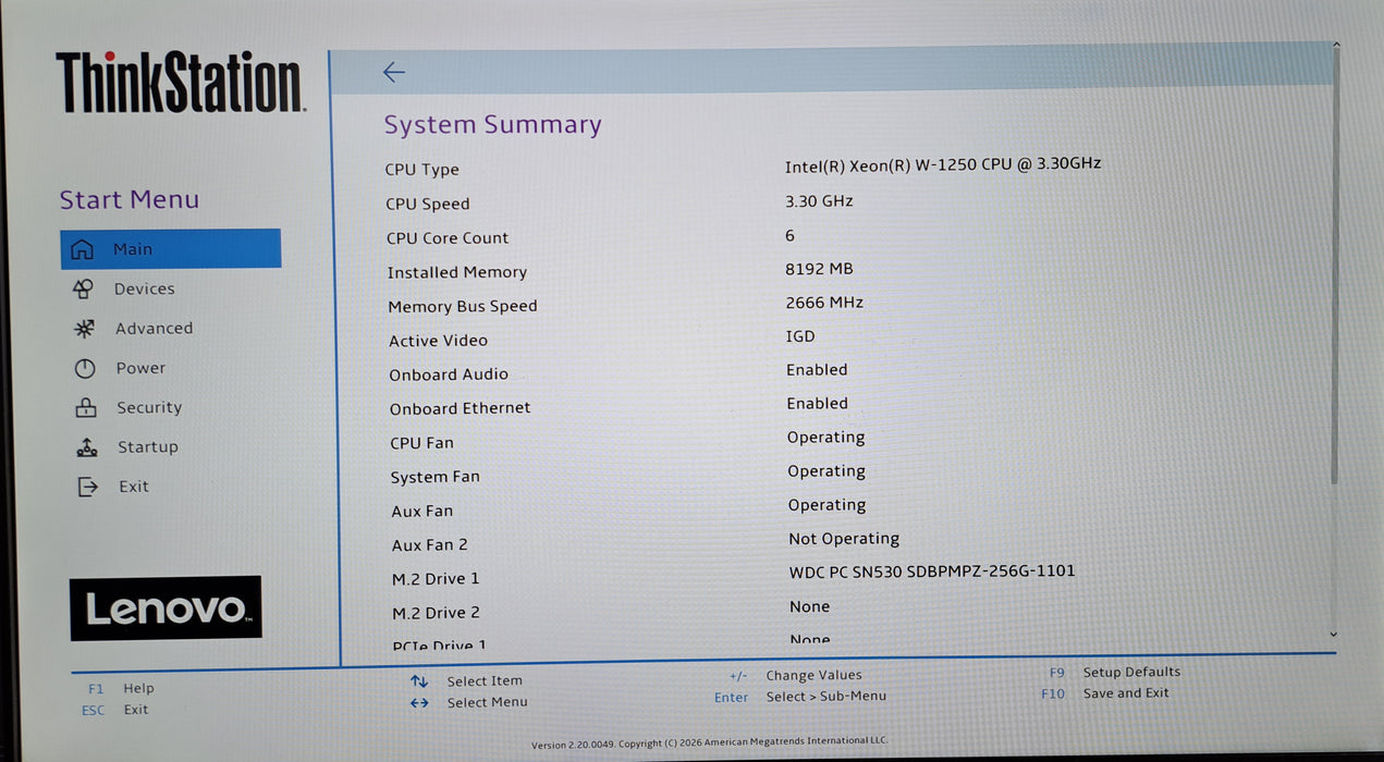 Lenovo ThinkStation P340 | Xeon W-1250 @3.30GHz, 8GB DDR4, 256GB NVMe *READ*