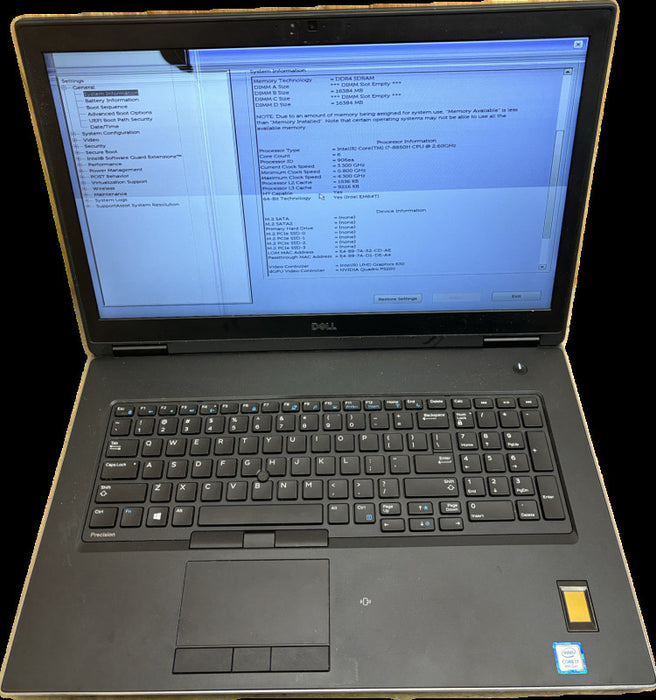Dell Precision 7730 i7-8850H QUADRO P3200 Broken Screen For Parts READ!  Lap200