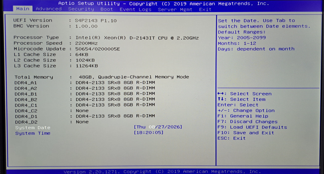 Datto S4P6 Server 4x 3.5"| Xeon D-2143IT @2.20GHz, 48GB DDR4, No HDD, 400W