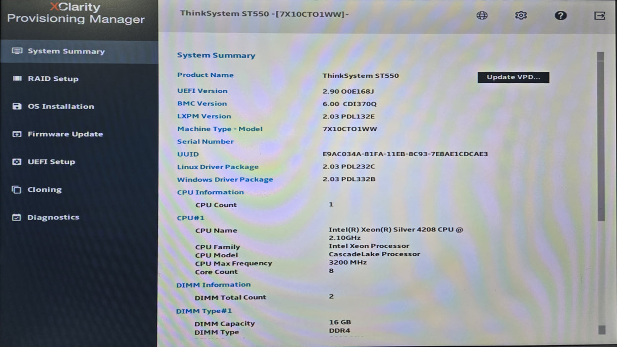 Lenovo ThinkSystem ST550 8x3.5", Xeon Silver 4208, 32GB DDR4, 530-8i, No HDD