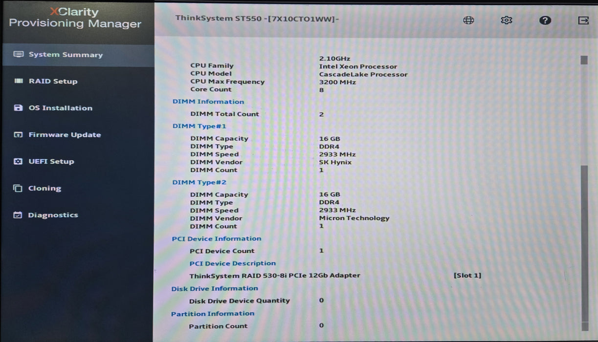 Lenovo ThinkSystem ST550 8x3.5", Xeon Silver 4208, 32GB DDR4, 530-8i, No HDD