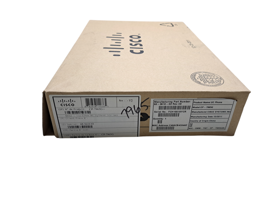 Cisco 7965 SIP Series CP-7965G VoIP PoE Business Phone (Open Box)