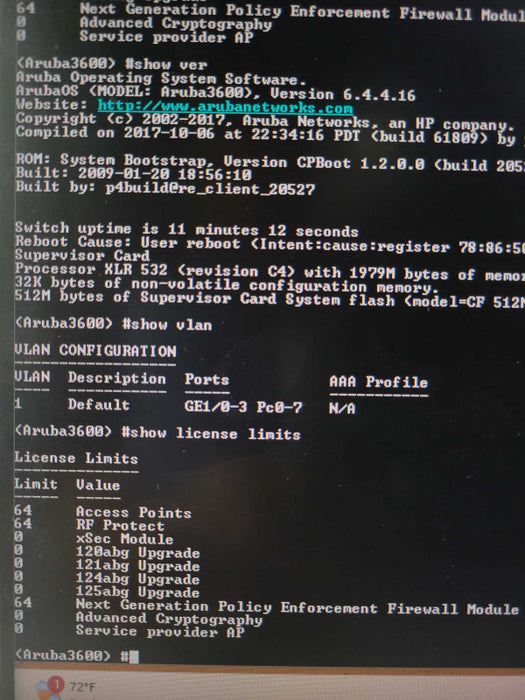 Aruba 3600 JW726A Mobility Controller 64 Access point license, READ _