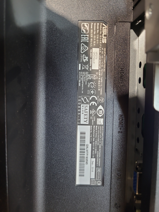 Monitor ASUS VP278 27″ Full HD 75Hz