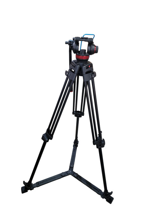 Manfrotto 525MVB Tripod W/MVH502A Pro Fluid Head with 75mm half ball mount + bag