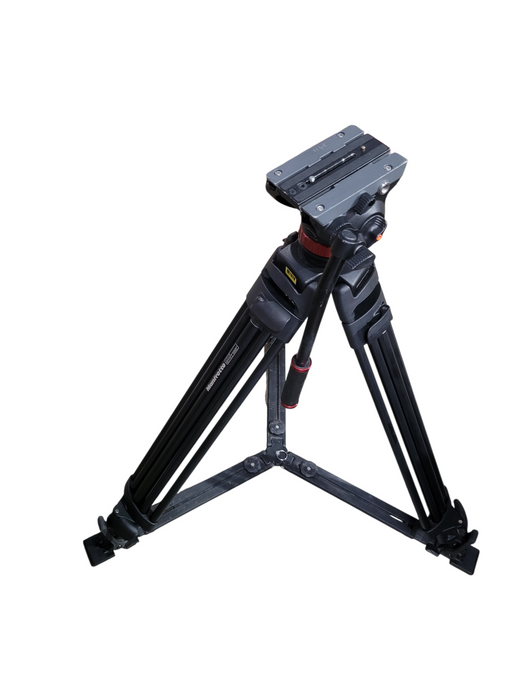 Manfrotto 525MVB Tripod W/MVH502A Pro Fluid Head with 75mm half ball mount + bag