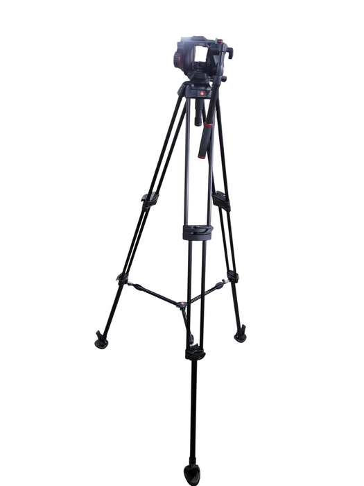 Manfrotto 546B Pro Video Tripod, Mid-level Spreader & 504HD Fluid Head, + Bag