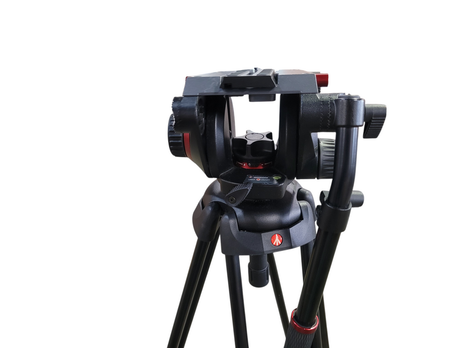 Manfrotto 546B Pro Video Tripod, Mid-level Spreader & 504HD Fluid Head, + Bag