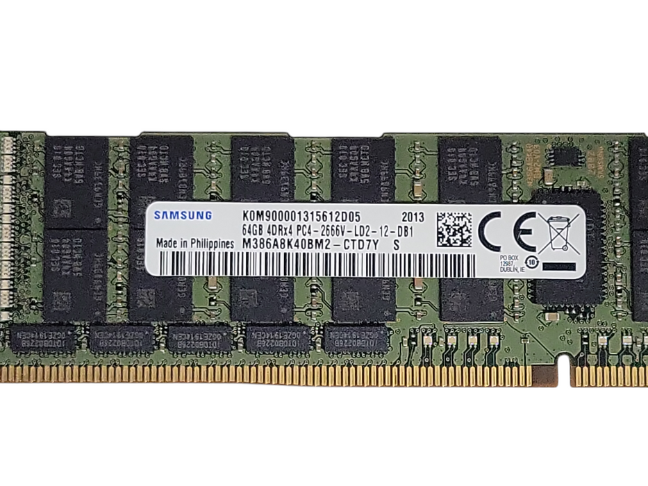 Samsung 64GB 4DRx4 PC4-2666V-LD2 ECC LRDIMM DDR4 Server RAM