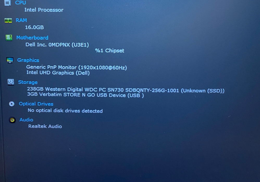 Dell Latitude 3440 Intel Core i5-1335U 1.30GHz 16GB RAM 256GB SSD READ