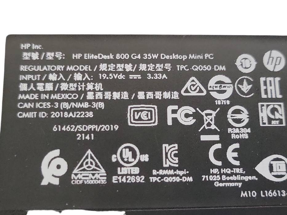 HP EliteDesk 800 G4 Mini PC, core I7-8700T 2.40GHz, 16GB DDR4, 256GB NVMe, READ
