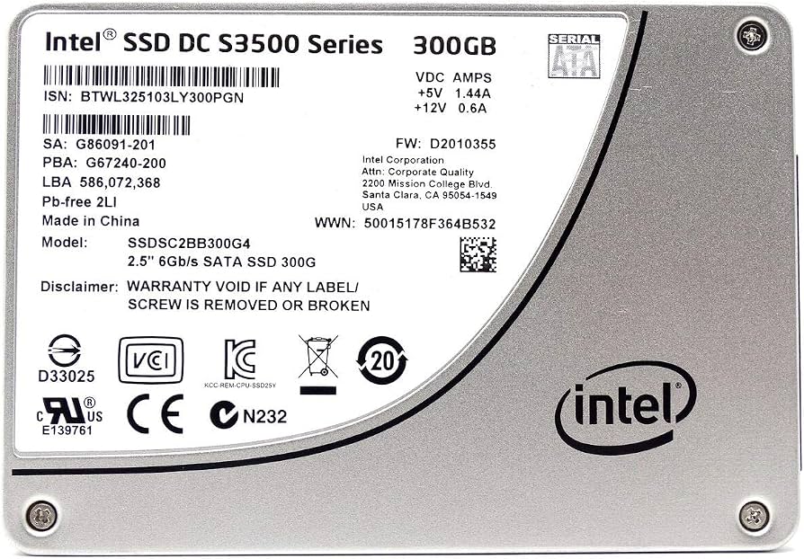 300GB SATA 2.5" 7mm Intel DC 3500 Series SSD