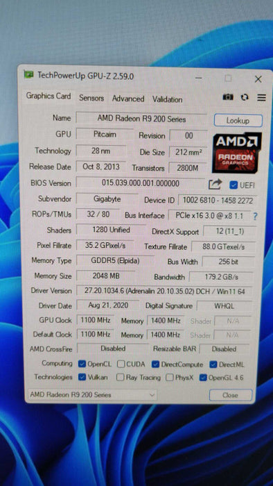 GIGABYTE WINDFORCE AMD R9 270X 3X OC 2GB PCIE %