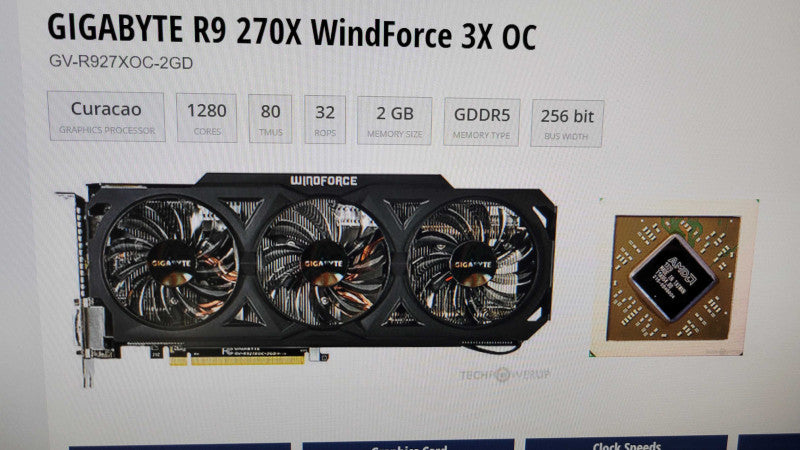 GIGABYTE WINDFORCE AMD R9 270X 3X OC 2GB PCIE %