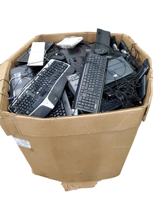 Bin of Assorted Wired Keyboards/Mice (AS-IS) Approx 505lbs