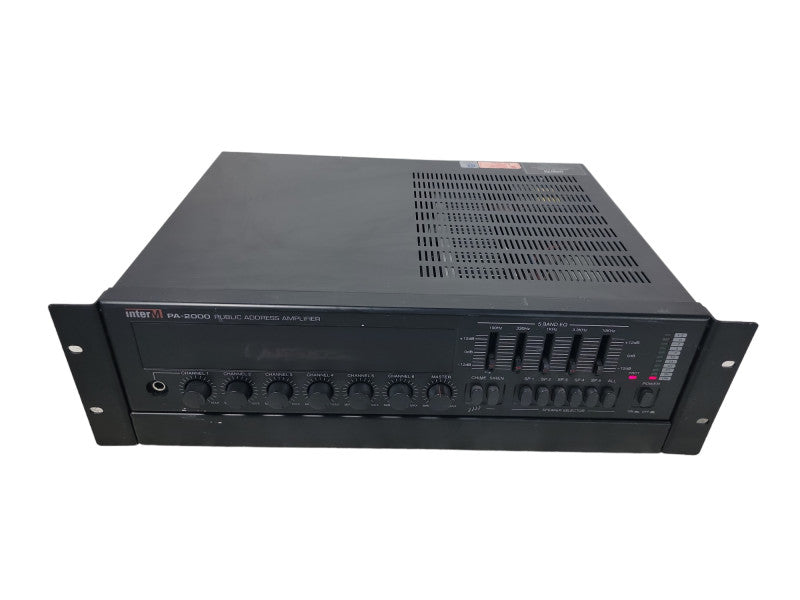 INTERM PA-2000 PUBLIC ADDRESS AMPLIFIER 6CH 5 BAND EQUALIZER MIXER EQUIPMENT