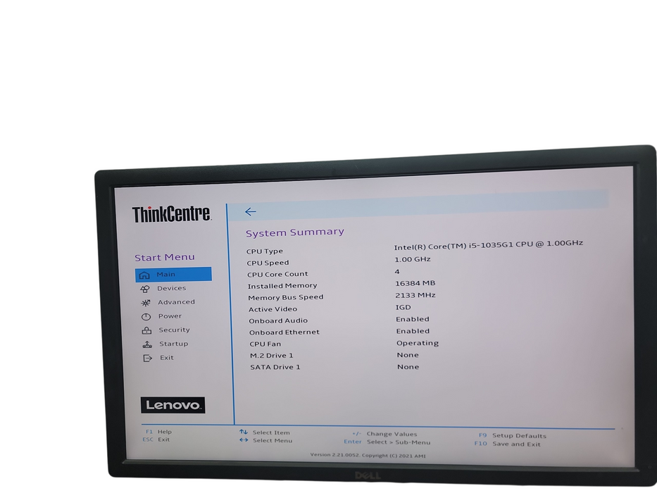Lenovo ThinkCentre M60e Micro i5 - 1035G1 @ 1.00GHz 16GB DDR4 Ram No HDD