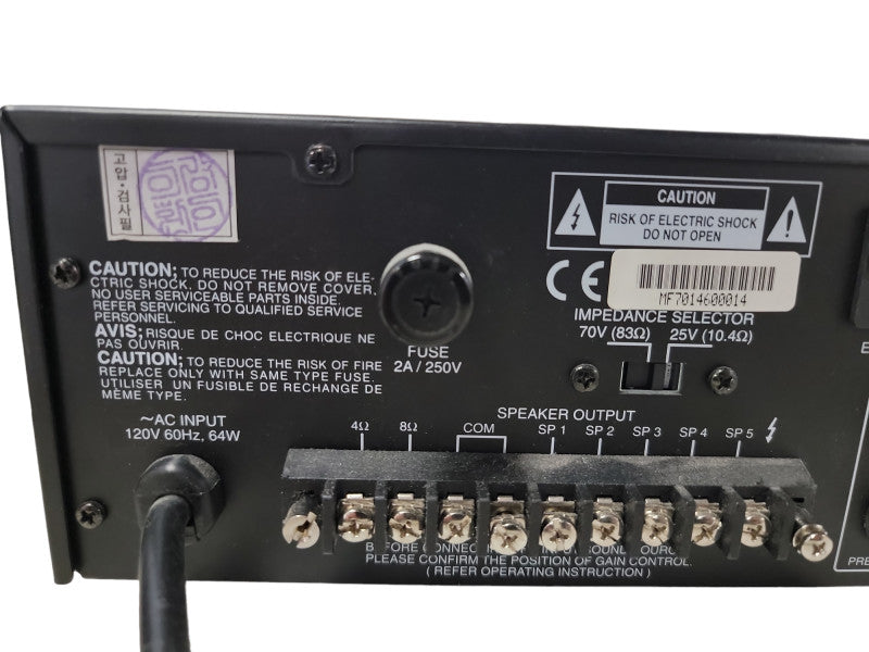 INTERM PA-2000 PUBLIC ADDRESS AMPLIFIER 6CH 5 BAND EQUALIZER MIXER EQUIPMENT