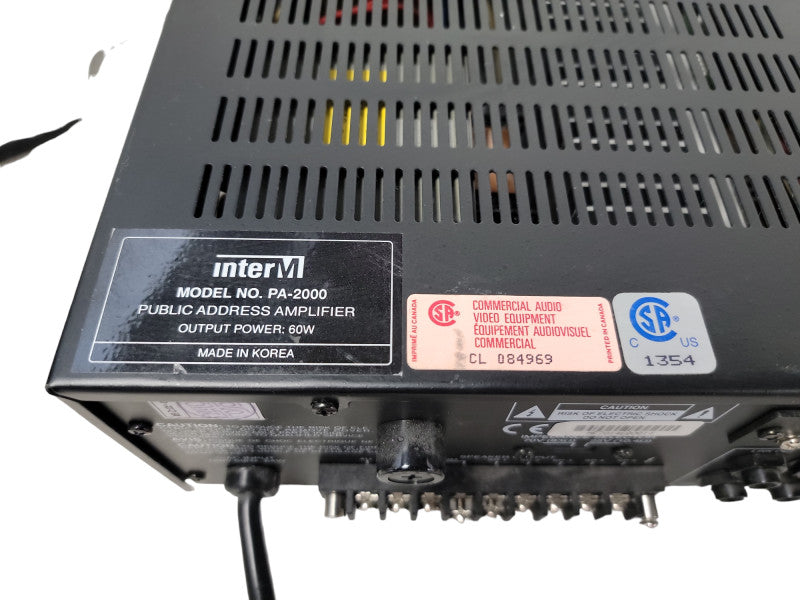 INTERM PA-2000 PUBLIC ADDRESS AMPLIFIER 6CH 5 BAND EQUALIZER MIXER EQUIPMENT