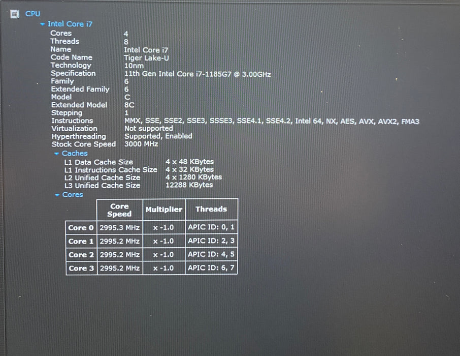 Lenovo ThinkPad X1 Carbon Gen 9 i7-1185G7 3.00GHz 16GB RAM 256GB SSD