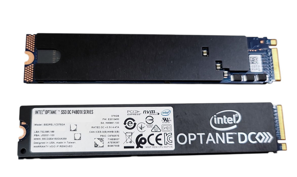 375GB INTEL OPTANE DC P4801X M.2 NVMe 22110 PCIE SSD - SSDPEL1K375GA