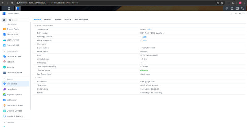 Synology 4 bay NAS DiskStation DS918+, 8GB RAM, 4x 1TB HDD, 2x 256GB M.2 SSD