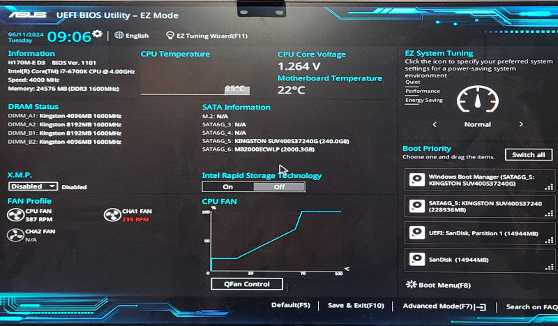 Custom PC/ASUS H170M-E D3, i7-6700K 4.00GHz, 24GB DDR3, 240GB SSD, 2TB HDD, GeForce GTX 950 2GB Graphics Card