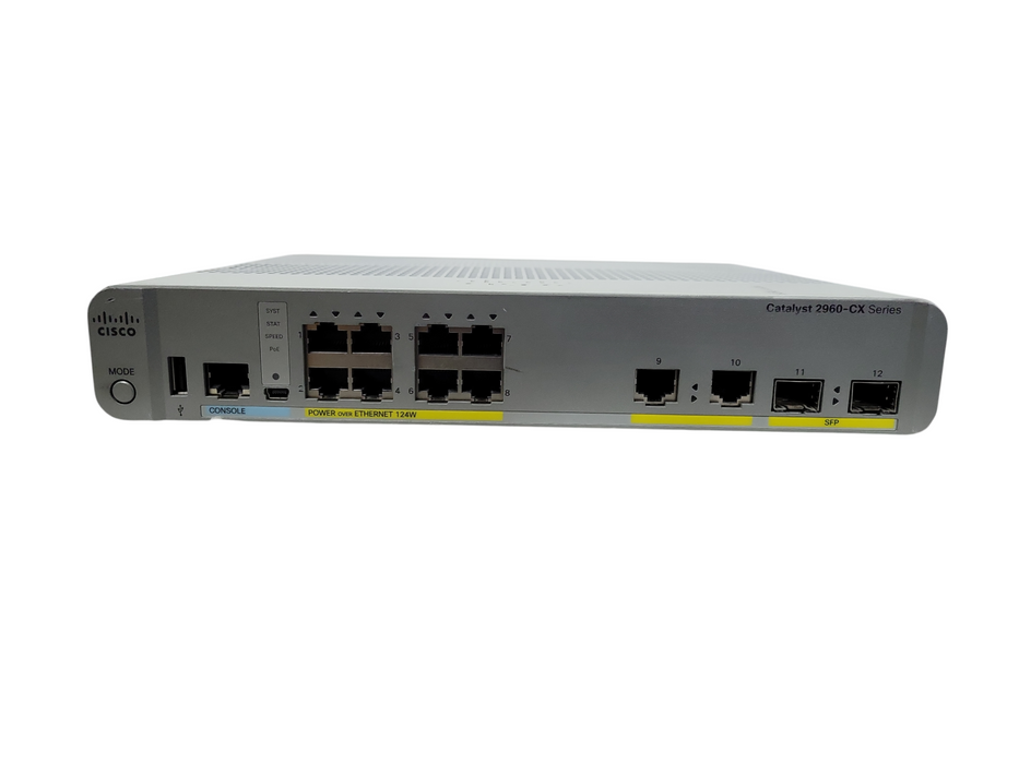 CISCO Layer 2 Network Switch WS-C2960CX-8PC-L Catalyst Series
