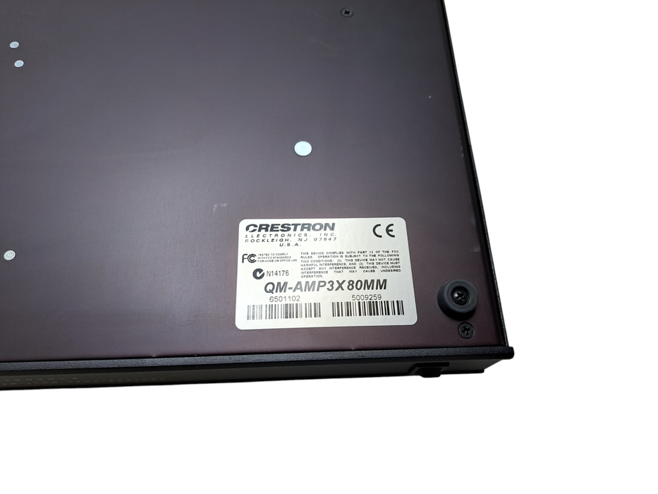 Crestron QM-AMP3X80MM Professional Multimedia Audio Amplifier 3-Channel 80W