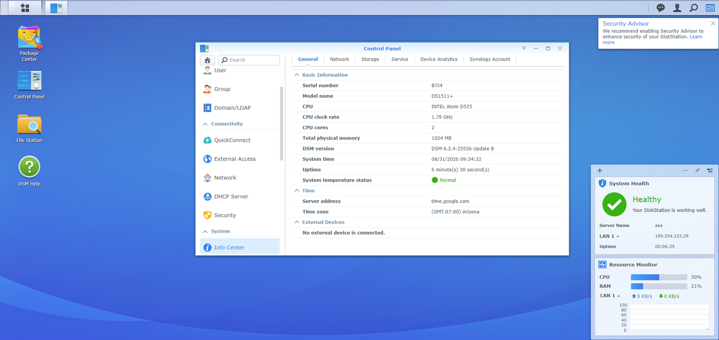 Synology Diskstation DS1511+ 5-Bay NAS w/ 5x 2TB Drives