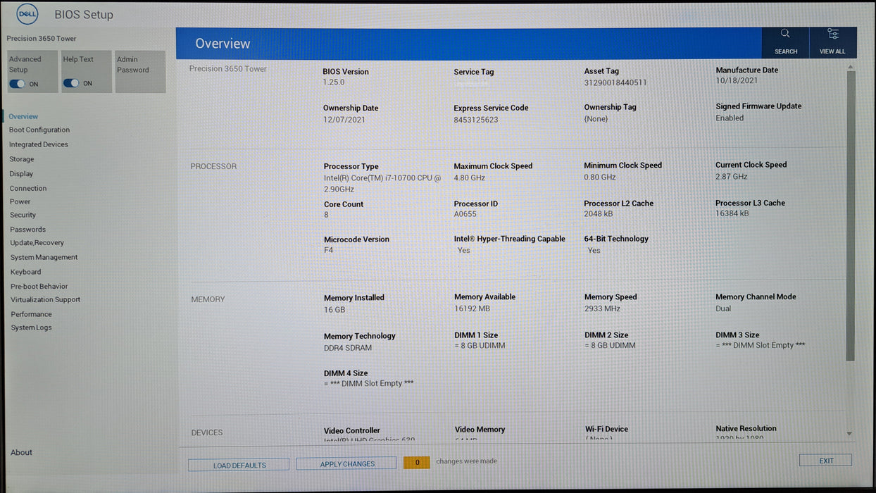 Dell Precision 3650 Tower | Intel Core i7-10700, 16GB DDR4, P1000, 256GB NVMe