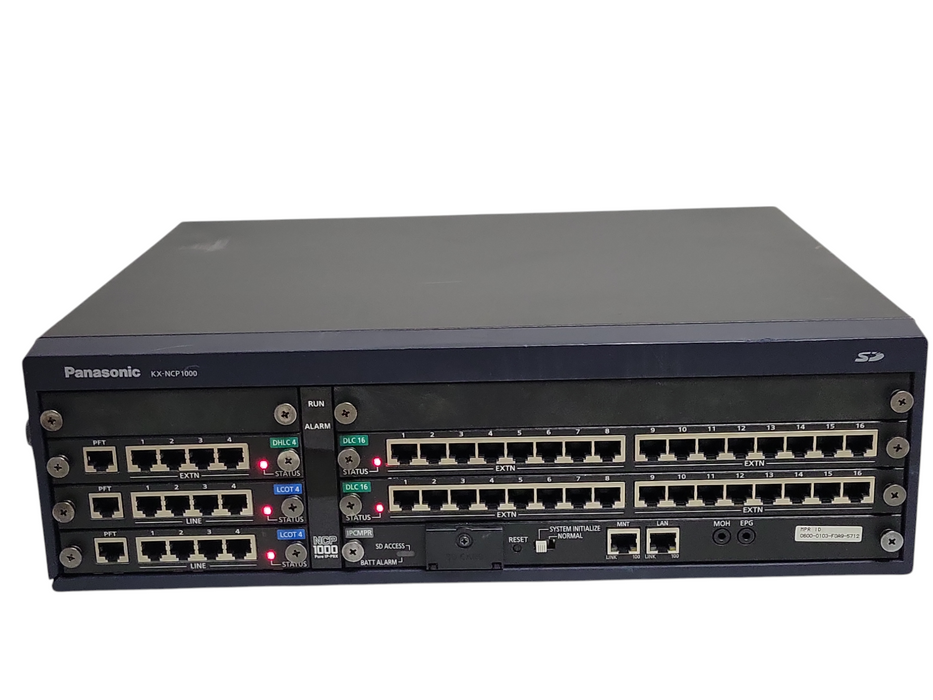 Panasonic KX-NCP1000C pure IP-PBX w/ 2x LCOT4, 1x DHLC4, 2x DLC16 1x IPCMPR, SEE
