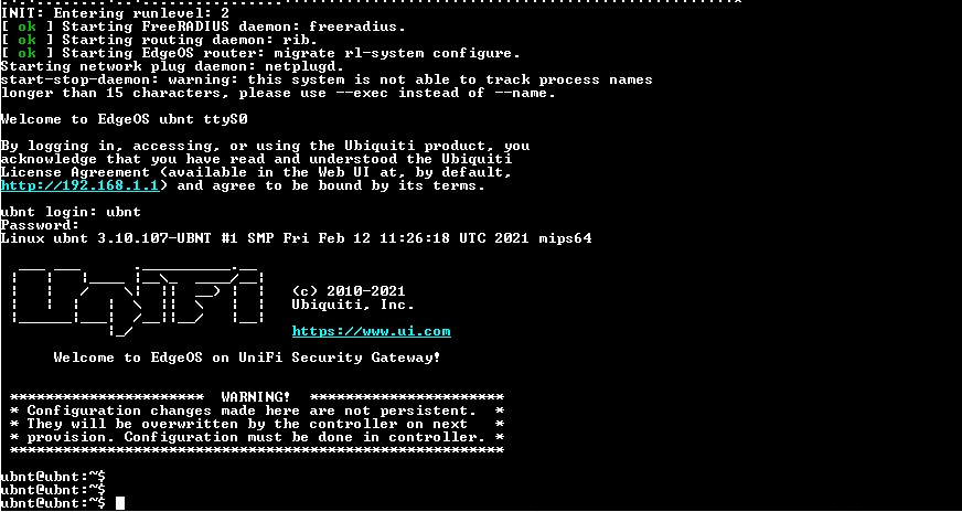 Ubiquiti Networks UniFi USG Security Gateway | Factory Reset