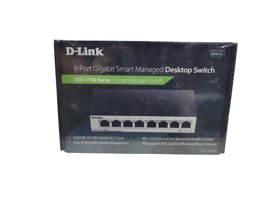 BRAND NEW SEALED!! D-Link (DGS-1100-08) 8-Ports Ethernet Smart Switch
