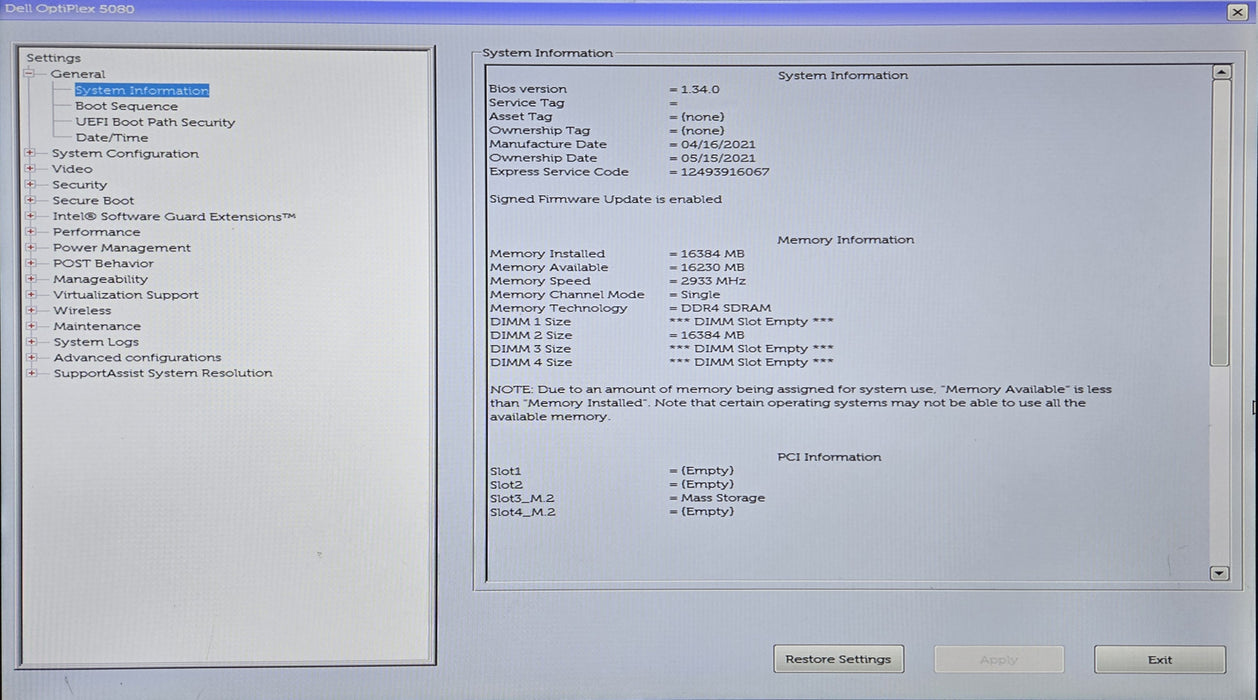 Dell OptiPlex 5080 SFF, i7-10700 2.90GHz, 16GB DDR4, 256GB NVMe